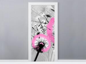 Fotótapéta ajtóra Gyöngéd rózsaszín pitypangok Anyag: Öntapadó, Méretek: 95 x 205 cm