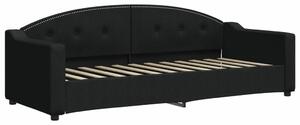 VidaXL fekete kihúzható szövet heverő matracokkal 80 x 200 cm