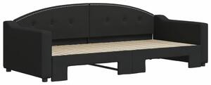 VidaXL fekete kihúzható szövet heverő 90x200 cm