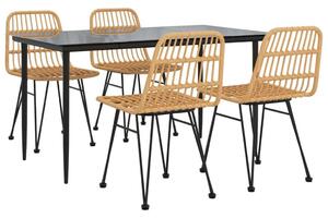 5 részes polyrattan kerti étkezőgarnitúra