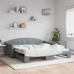 VidaXL világosszürke kihúzható szövet heverő 100 x 200 cm