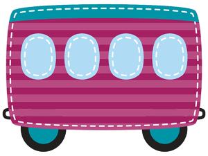 Gario Gyerek falmatrica Sötétrózsaszín vagon Méret: 30 x 30 cm
