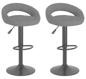 VidaXL Bársony Bárszék - 2 db - Sötétszürke