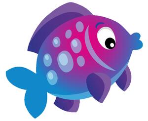 Gario Gyerek falmatrica Rózsaszín-kék halacska Méret: 30 x 30 cm