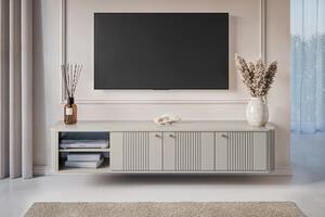 TV-szekrény függő Vesper 3D 187 cm - kasmír / arany fogantyúk