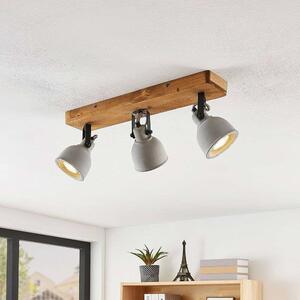 Lindby - Mirka 3 Mennyezeti Lámpa Grey/Dark Wood - Lampemesteren