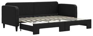 VidaXL fekete kihúzható szövet heverő 80 x 200 cm