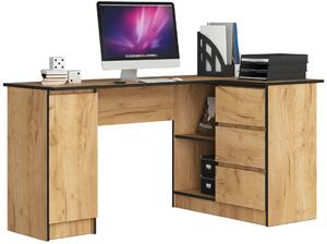Akord Furniture Factory Sarok Íróasztal B20 CLP Jobbkezes Dió Craft