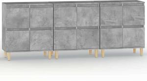 Modern Tálalószekrény Szett - Betonszürke - 3 db - 60x35x70 cm