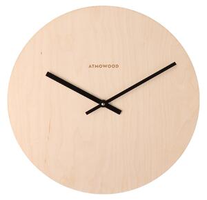 ATMOWOOD nyírfa óra 34 cm - fekete mutatókkal