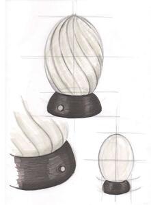 Halo Design - Twist Oval Asztali Lámpa Opal/Brass - Lampemesteren