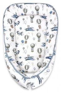 Baby Shop babafészek 55x75 cm - kék repülőgép
