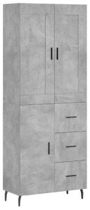 VIDAXL Magas Szekrény - Betonszürke - 69,5x34x180 cm