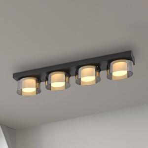 Paul Neuhaus LED mennyezeti lámpa Rika, 70 cm, üveg, fényerőszabályzó, dimmelhető, Fekete, Nappali / Étkező, Üveg, Modern