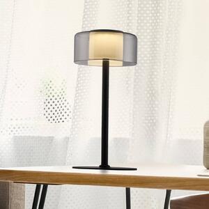 Paul Neuhaus Rika LED-es asztali lámpa, üveg, 33 cm magas, fényerőszabályzóval, dimmelhető, Fekete, Nappali / Étkező, Üveg, Modern