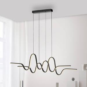 Paul Neuhaus Altitude LED-es függőlámpa, fekete, hossza 125 cm, dimmelhető, Fekete, Nappali / Étkező, fém, Modern