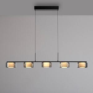Paul Neuhaus Rika LED-es függőlámpa, 119 cm, üveg, fényerőszabályzóval,, dimmelhető, Fekete, Nappali / Étkező, Üveg, Modern
