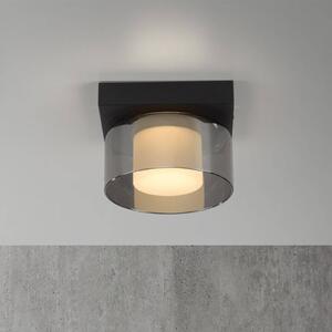 Paul Neuhaus LED mennyezeti lámpa Rika, Ø 15 cm, üveg, fényerőszabályzóval,, dimmelhető, Fekete, Nappali / Étkező, Üveg, Modern