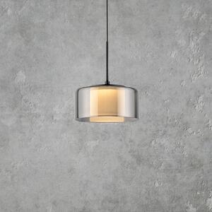 Paul Neuhaus LED-es függőlámpa Rika, Ø 15 cm, üveg, fényerőszabályzóval,, dimmelhető, Fekete, Nappali / Étkező, Üveg, Modern