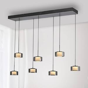 Paul Neuhaus Rika LED-es függőlámpa, 135 cm, üveg, fényerőszabályzóval,, dimmelhető, Fekete, Nappali / Étkező, Üveg, Modern