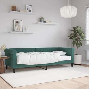 VidaXL sötétzöld bársony heverő matraccal 80 x 200 cm