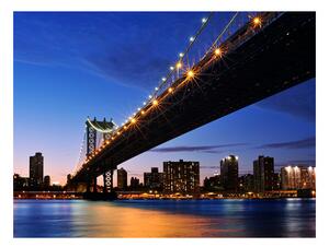 Fotótapéta - Manhattan Bridge megvilágított éjszakai