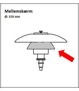 Louis Poulsen - PH 3/2 Table/Fali Lámpa/Függőlámpa Üveg Középső Lámpaernyő - Lampemesteren