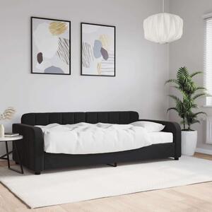 VidaXL fekete bársony heverő matraccal 90 x 190 cm