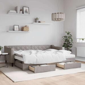 VidaXL tópszínű kihúzható bársonyheverő fiókokkal 80 x 200 cm