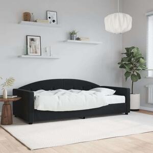 VidaXL fekete bársony heverő matraccal 90 x 200 cm