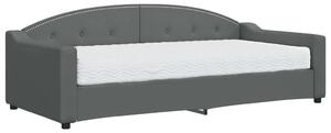 VidaXL sötétszürke szövet heverő matraccal 90 x 200 cm