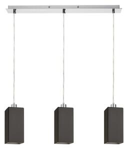 LIZ III 60 függő lámpa fekete üveg/króm 230V LED E27 3x11W