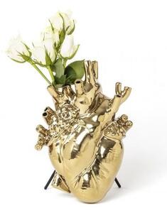 Seletti - Love In Bloom Gold Porcelain Heart Vase - Lampemesteren