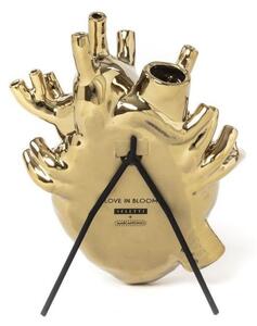 Seletti - Love In Bloom Gold Porcelain Heart Vase - Lampemesteren
