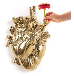 Seletti - Love In Bloom Giant Resin Heart Vase Gold - Lampemesteren