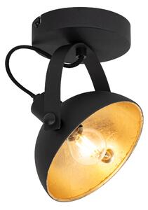 Ipari mennyezeti lámpa fekete arannyal 15 cm állítható - Magnax