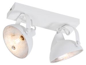 Ipari mennyezeti lámpa fehér, ezüst 2-fénnyel állítható - Magnax