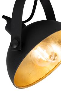 Ipari mennyezeti lámpa fekete, arany 2-fénnyel állítható - Magnax