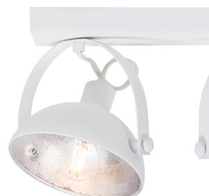 Ipari mennyezeti lámpa fehér, ezüst 3 fényű állítható - Magnax