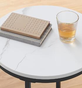 Kisasztal márvány dizájnnal, fekete-fehér színben
