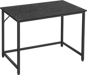 Fekete irodai íróasztal 50x100x76 cm, ipari stílusban