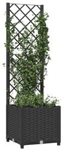 VidaXL fekete polipropilén rácsos kerti ültetőláda 40 x 40 x 136 cm