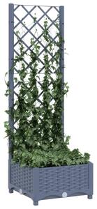 VidaXL sötétszürke PP rácsos kerti ültetőláda 40 x 40 x 121,5 cm