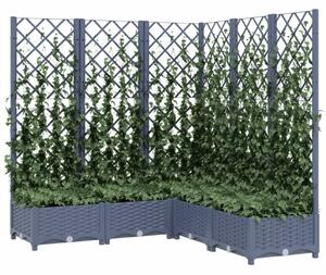 VidaXL sötétszürke PP rácsos kerti ültetőláda 120 x 120 x 121,5 cm