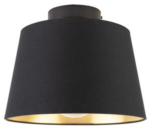 Mennyezeti lámpa pamut árnyalatú feketével, arannyal 25 cm - kombinált fekete