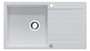 RIVA 1B 1D 860x500 gránit mosogató FEHÉR GRANMASTER
