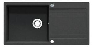 RIVA XL 1B 1D 1000x500 gránit mosogató METÁL FEKETE GRANMASTER