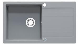 RIVA 1B 1D 860x500 gránit mosogató TITÁN SZÜRKE GRANMASTER