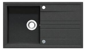 LUKA 1B 1D 860x500 gránit mosogató Metál Fekete GRANMASTER