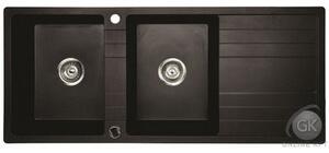 RIVA 2B 1D 1160x500 gránit mosogató METÁL FEKETE GRANMASTER